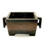 A Chinese bronze censer, W. 20th, H. 9cm.