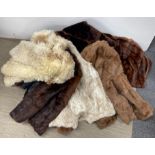 A quantity of mixed vintage fur coats and jackets.