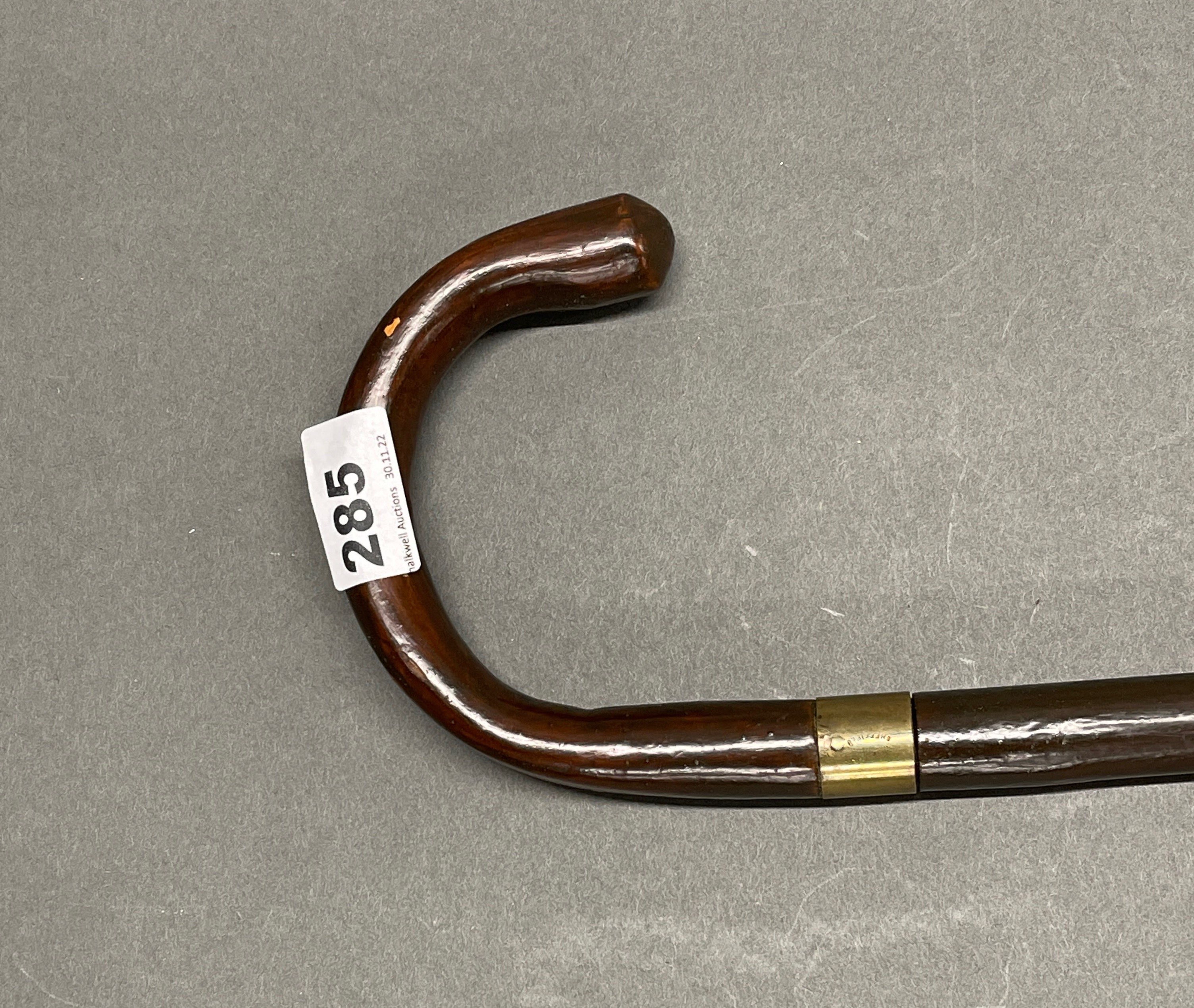 A 19th century gentlemans sword stick walking cane, L. 89cm.