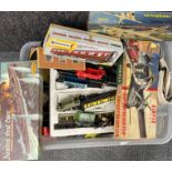 A box of AirFix models, '00' guage items etc.