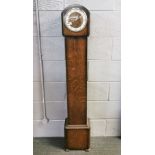 A Smiths Enfield oak cased grandaughter clock, H. 140cm.