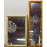 Two useful mirrors, largest size 37 x 119cm.