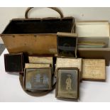 An extensive collection of glass plate photographic negatives.