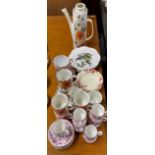A 1970's Meakin part coffee set with a Royal Windsor coffee set and other china items.