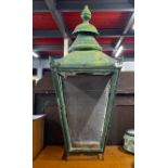 A large metal street lantern shade, H. 84cm.