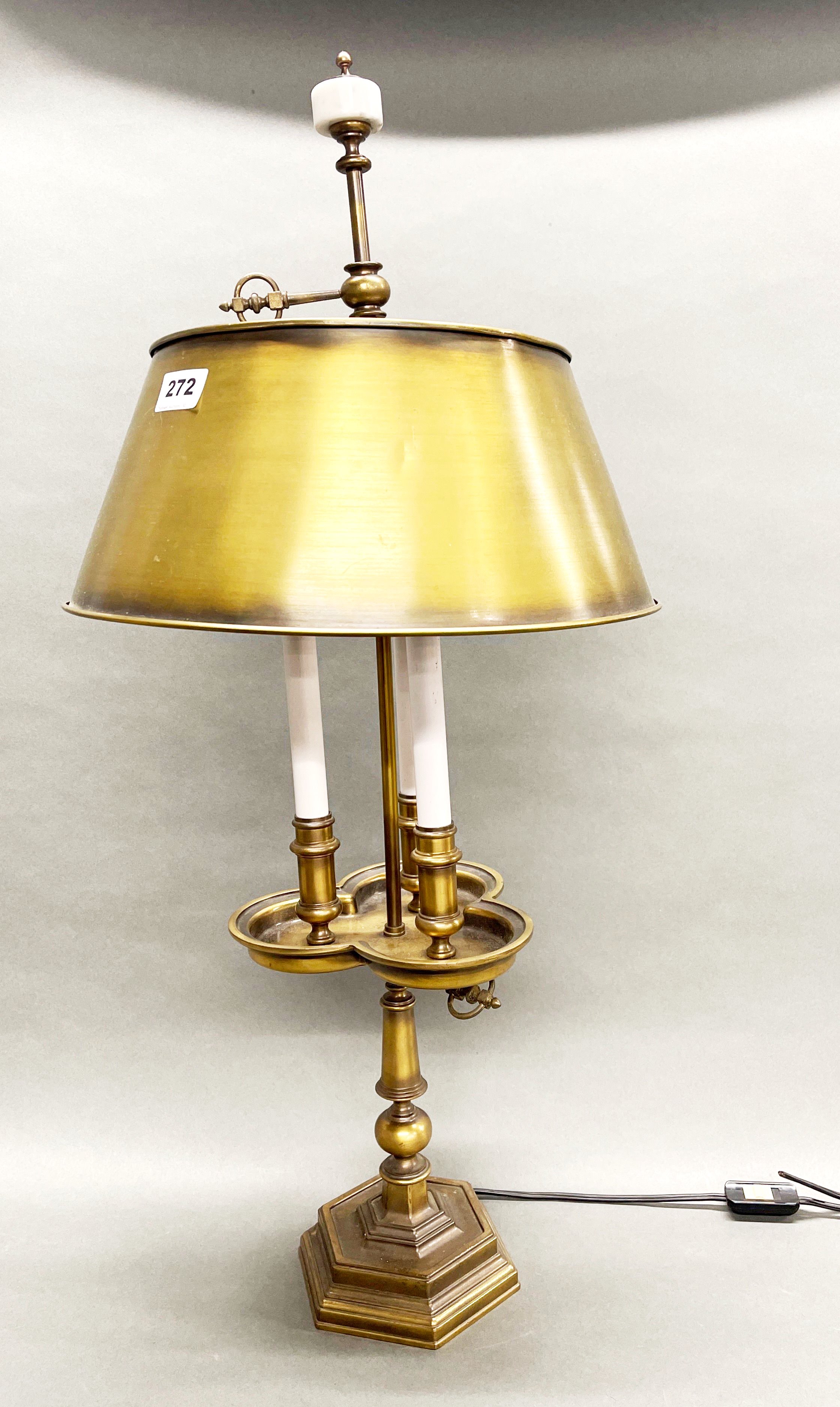 A brass study desk lamp, H. 74cm. - Image 2 of 3