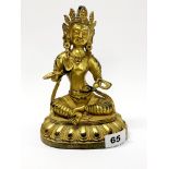 A Chinese gilt bronze figure of a seated Tara, H. 21cm.