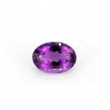 A large unmounted oval cut amethyst, approx. 24.98ct.