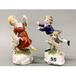 A pair of Vienna porcelain figurines of children, H. 14cm.