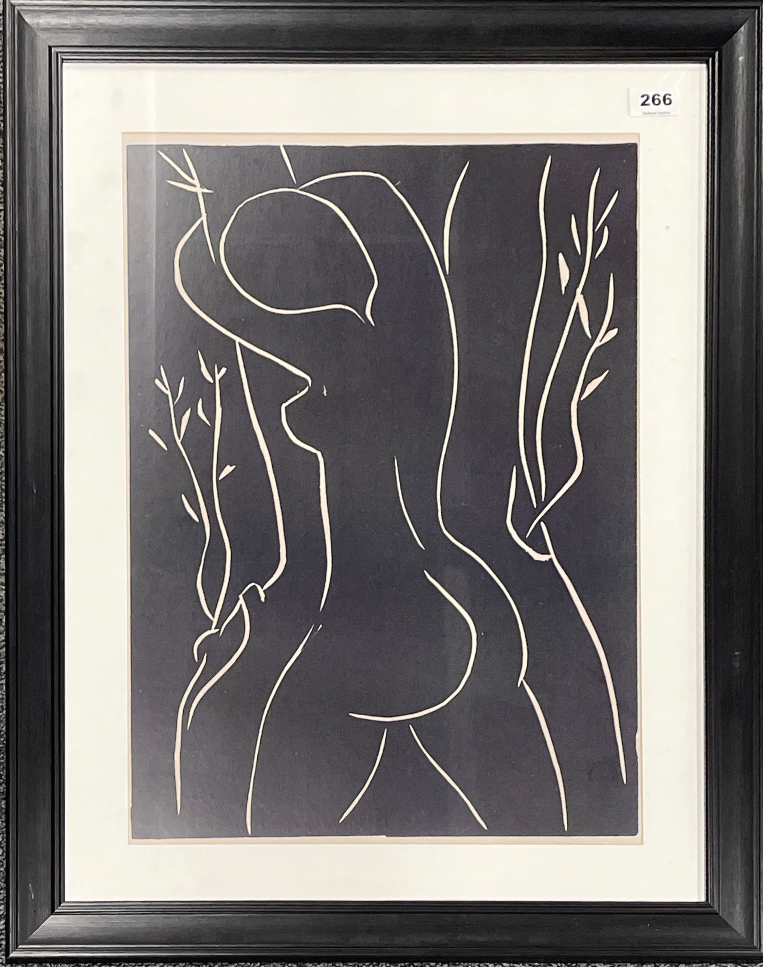 A large framed lithograph after Henri Matisse, 59 x 74cm.