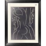 A large framed lithograph after Henri Matisse, 59 x 74cm.