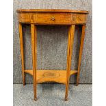 A very pretty 19th century cross banded mahogany and burr walnut veneered console table, W. 61cm, H.