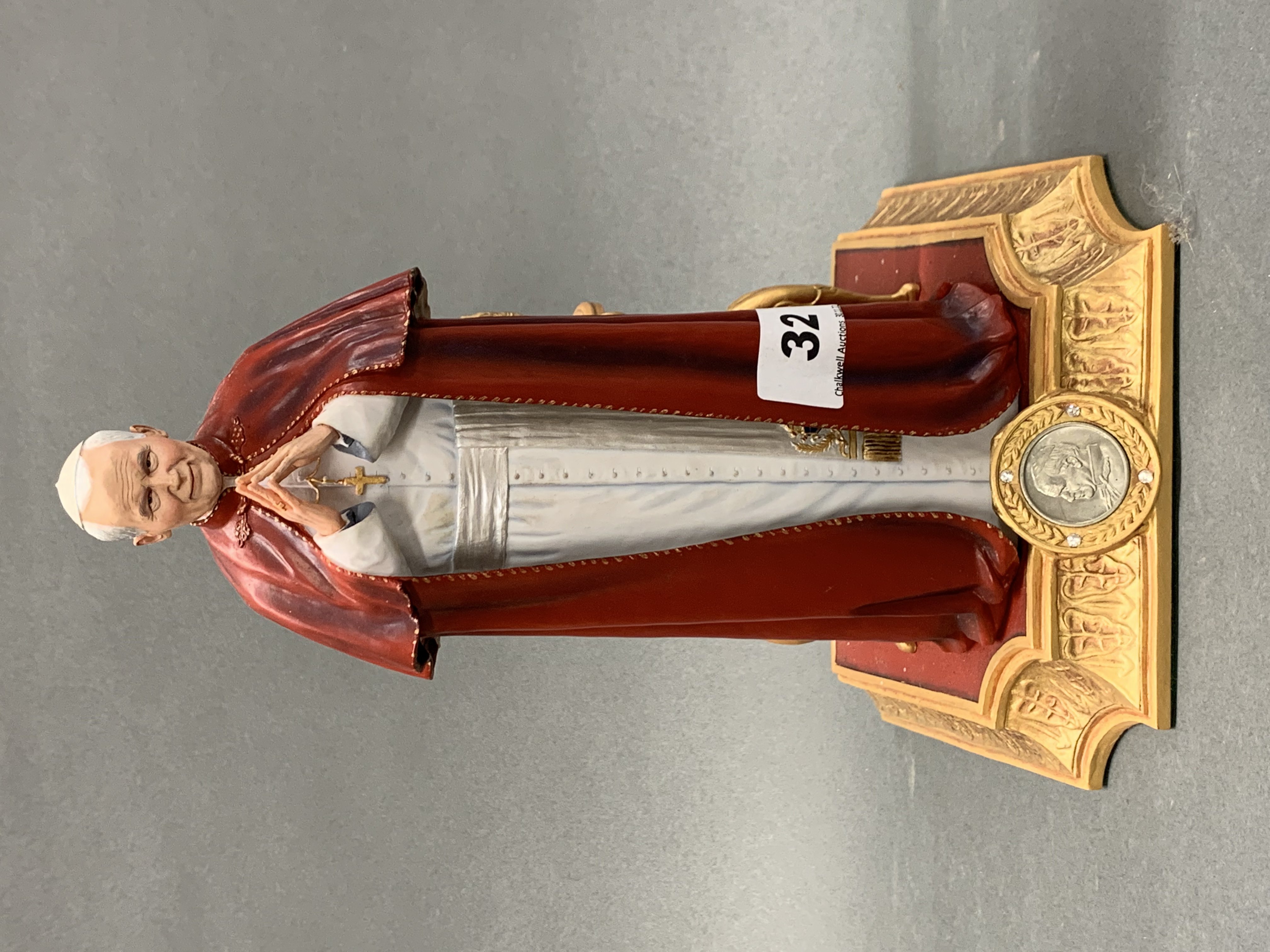 A Danbury Mint composition figure of Pope John Paul II, H. 26cm.