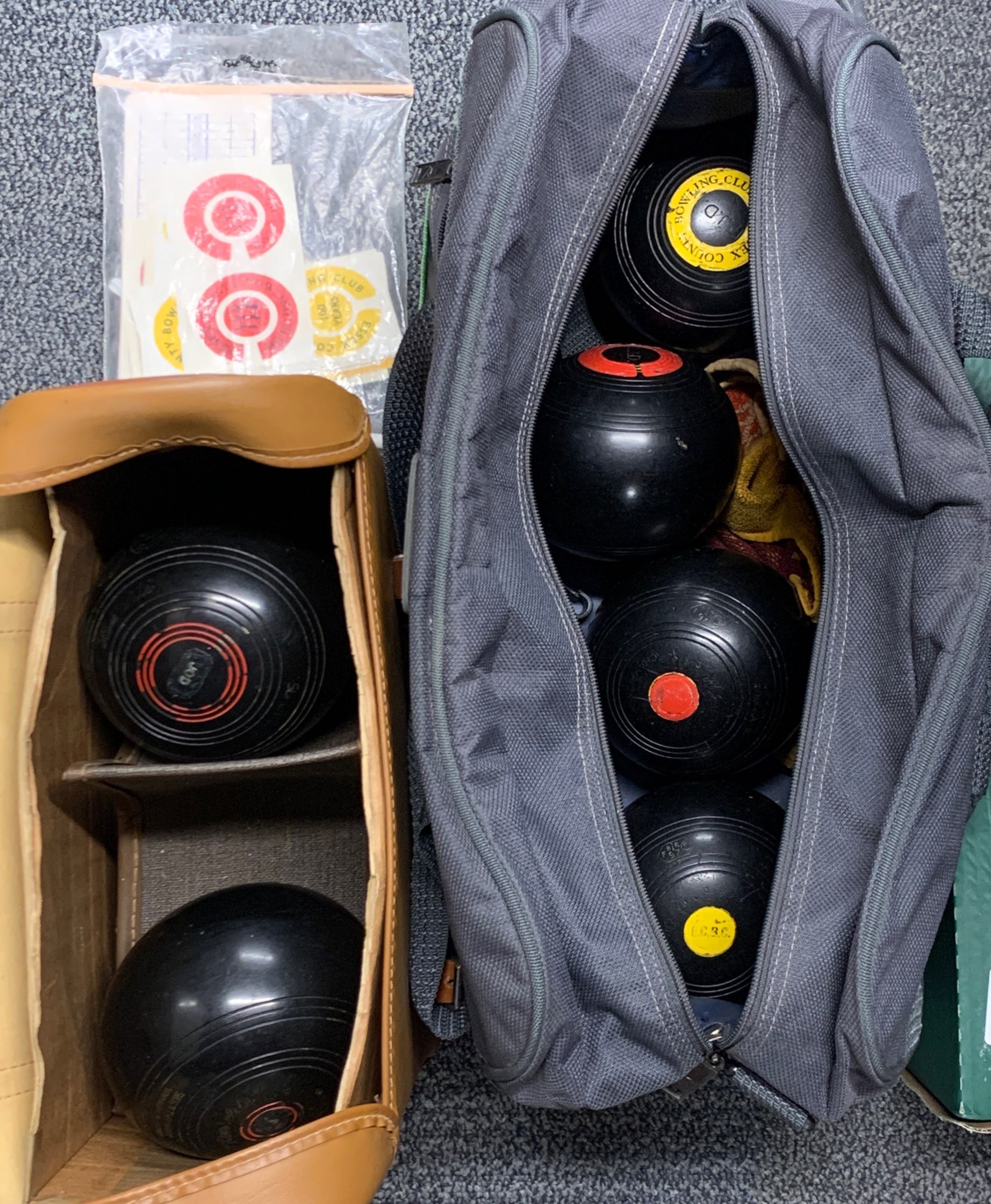 Two sets of Hensell bowls.