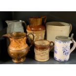 A Queen Victoria Golden Jubilee relief decorated jug and other 19th century items.