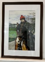 O Yemi Tubi (MOYAT), "The Horse Rider", framed watercolour on paper, 18 x 12in, c. 2014. The Horse