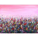 Natalia Toderica, "Magic field", acrylic on canvas, 30 x 40cm, c. 2021. In pursuit of sunlight,