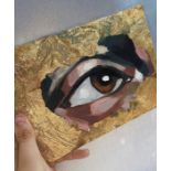Oliver Atticus Moore, "Oxidising Eye", acrylic on canvas, 16 x 12cm, c. 2022. This is a hand