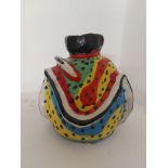 Chinwe Russell, "Ridged Ceramic pot", ceramic, 17 x 12cm, c. 2021. This is a Hand built sculptural