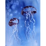 Ale, "Jellyfishes", paper, watercolour, 76 x 56cm, c. 2012. Artist has been always fascinated by the