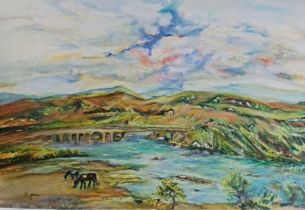 Myrna Higgins, "Ynys Mon", oil on canvas, 90 x 60cm, c. 2017. Ynys Mon (Anglesey) is an island of