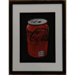 Tin Stanton, "Coke Zero", acrylic on card, 30 x 21cm, c. 2022. Coke Zero can in acrylic paint in a