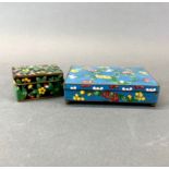 Two mid 20th century Chinese cloisonne boxes, largest 14.5 x 11 x 3.5cm.