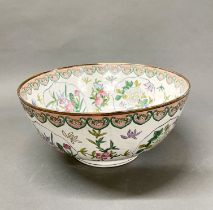 A large Chinese Canton enamelled porcelain bowl, Dia. 36cm, H. 17cm.
