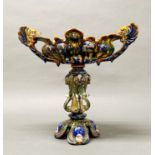 A superb Minton style Majolica centrepeice (slight repair). H. 45cm