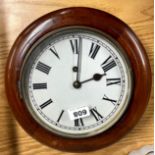 A 19th century mahogany wall clock, Dia. 29cm.