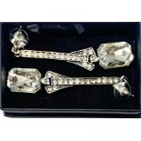 A pair of Art Deco style long crystal earrings, L. 8.5cm.