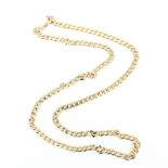 A 9ct yellow gold flat curb chain, L. 48cm.