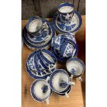 A quantity of Booths Willow pattern tea china.