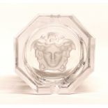 A Versace crystal ashtray by Rosenthal, 13 x 13 x 6cm.