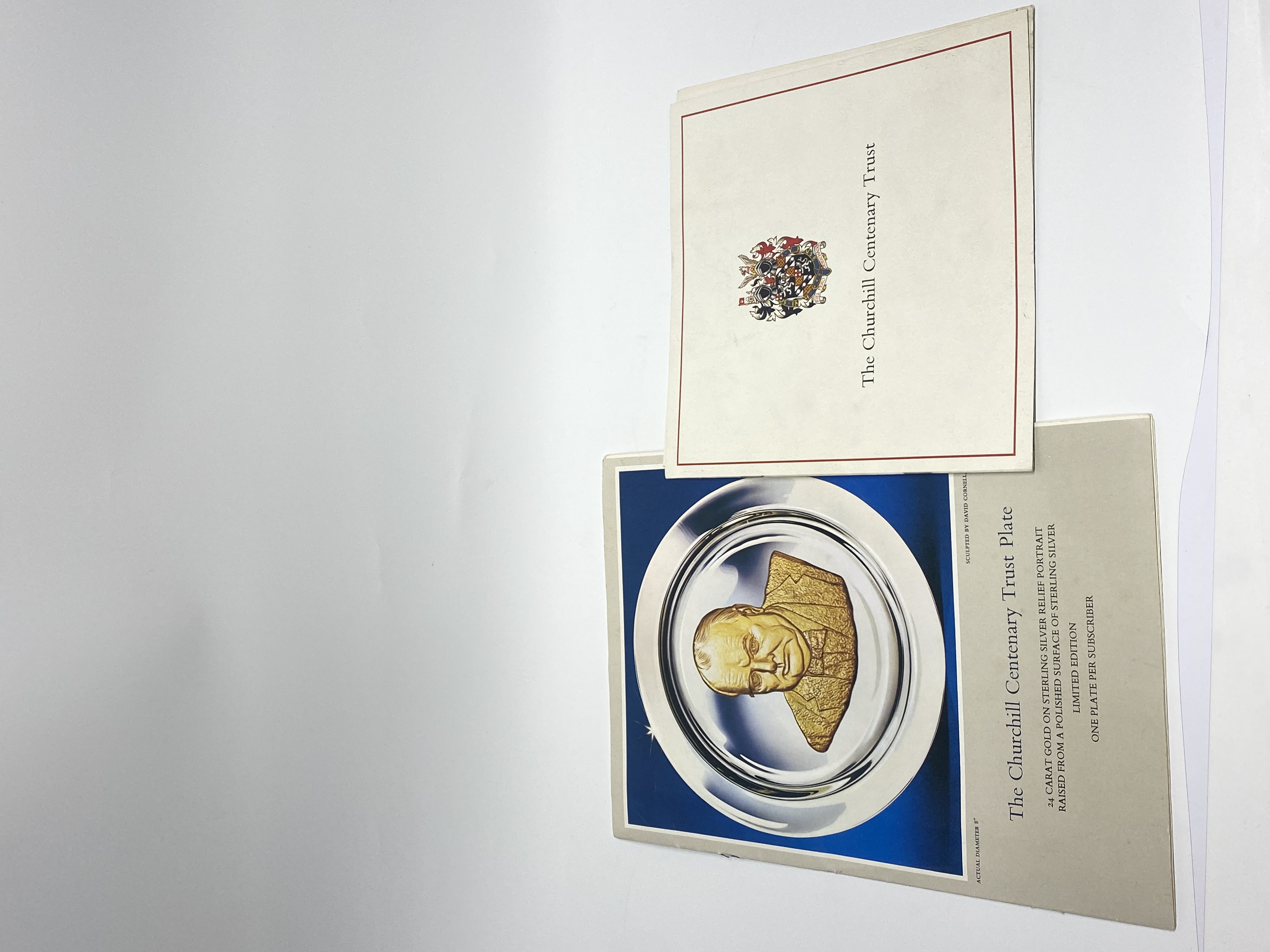 A 24ct gold on sterling silver limited edition relief plate by the Churchill Centenery Trust. - Image 2 of 2