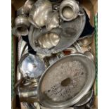 A box of silver plate.