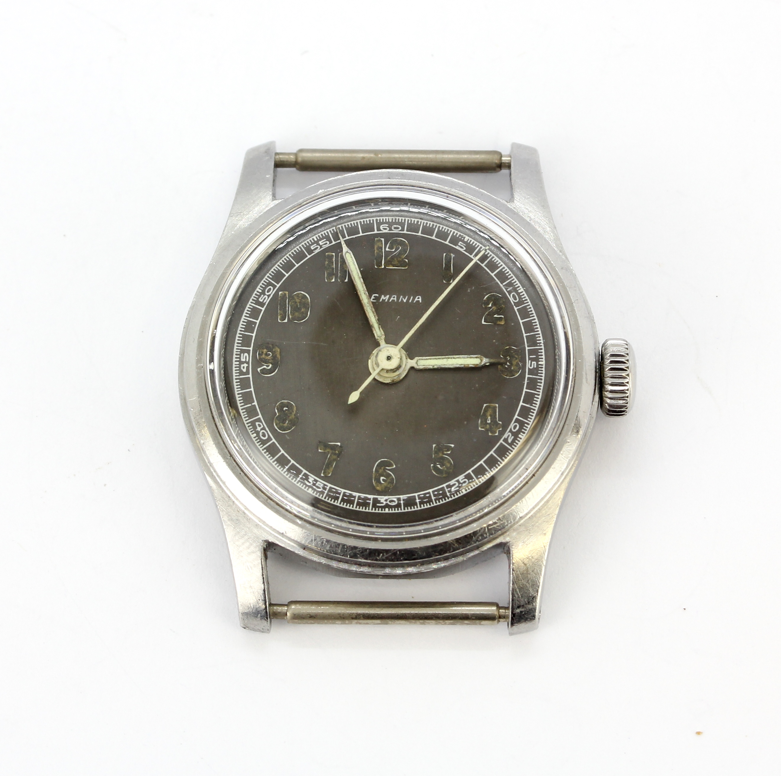 A military issue Swiss Lemania wrist watch.