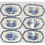 A set of six Alfred Meakin, Edinburgh series platters, W. 32cm.