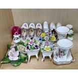 A group of Crown Derby and other porcelain items.