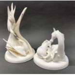 A Royal Doulton Images white porcelain figure 'gift of life'. H. 25cm (A/F to mane). Together with a