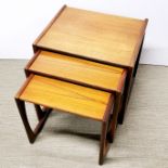 A vintage G Plan nest of three teak tables, largest 54 x 42 x 49cm.