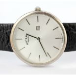 A 925 silver Rotary wrist watch on a leather strap.