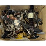 A box of mixed watches.