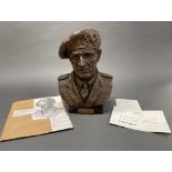 An impressive bronze resin bust of a Field Marshal, Montgomery, sculpted by Constance Freedman