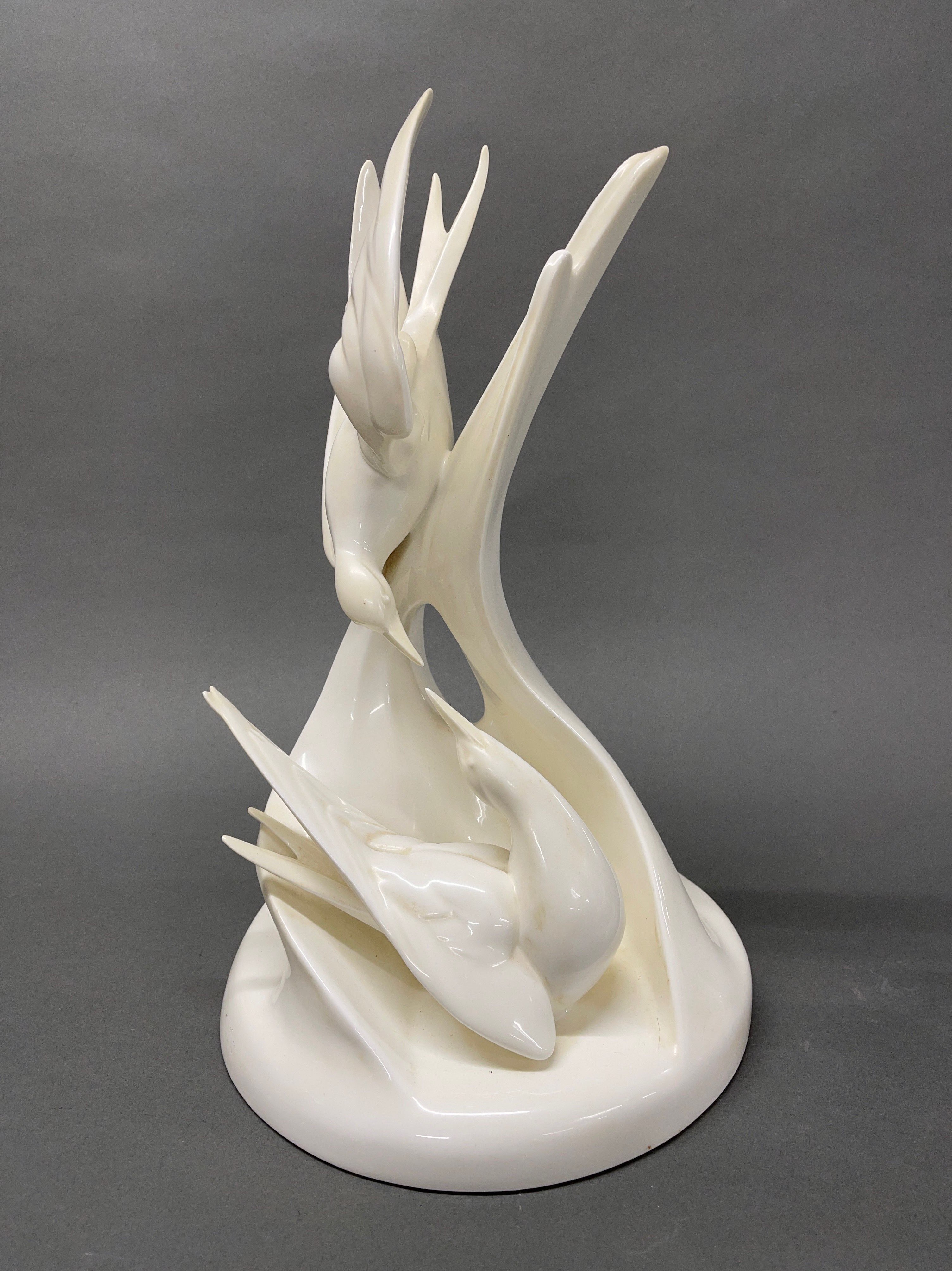 A Royal Doulton Images white porcelain figure 'gift of life'. H. 25cm (A/F to mane). Together with a - Image 2 of 3