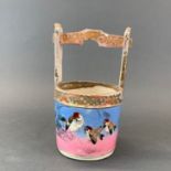 A lovely 19th century Japanese Satsuma water bucket, H. 22cm.