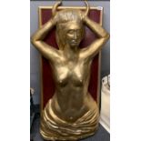 A gilt fibreglass wall sculpture, H. 100cm.