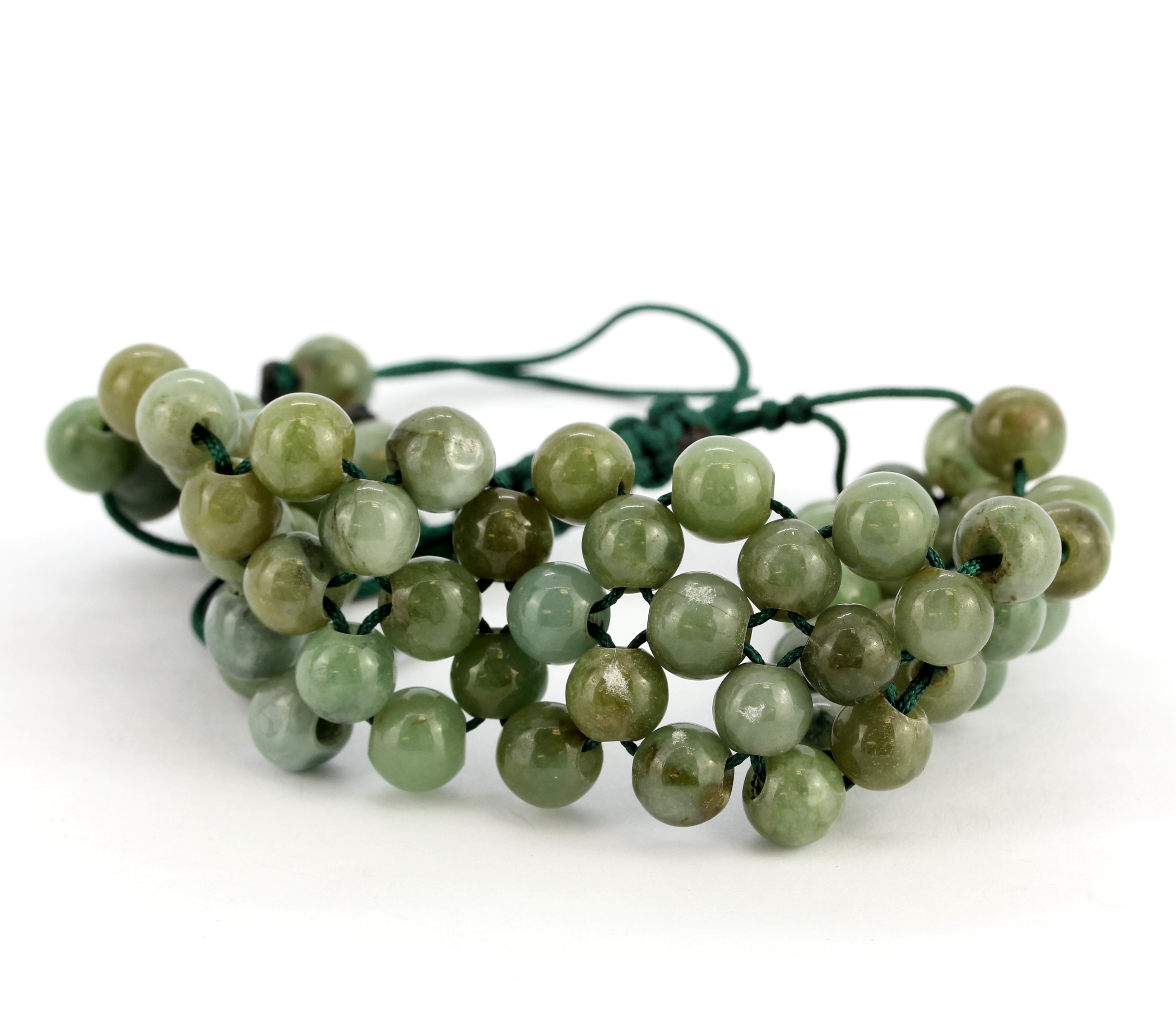 A nephrite jade bead bracelet. - Image 2 of 2