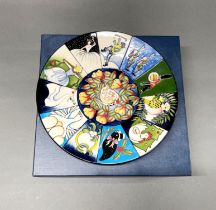 A Moorcroft 2013 boxed 12 days of Christmas plate, Dia. 28cm