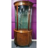 An Ian Dickson mahogany and moulded glass display cabinet with walnut trim, H. 198cm, W. 100cm, D.